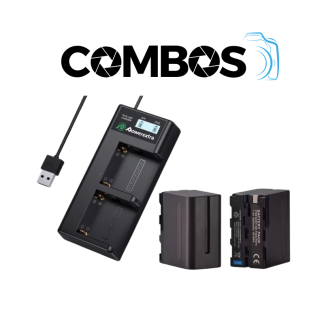 Kit 2 pilas Digital NP-F970 con cargador dual power extra